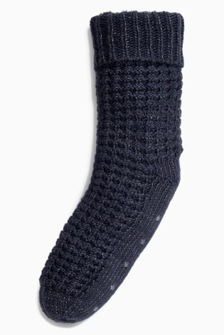 Navy Slipper Socks